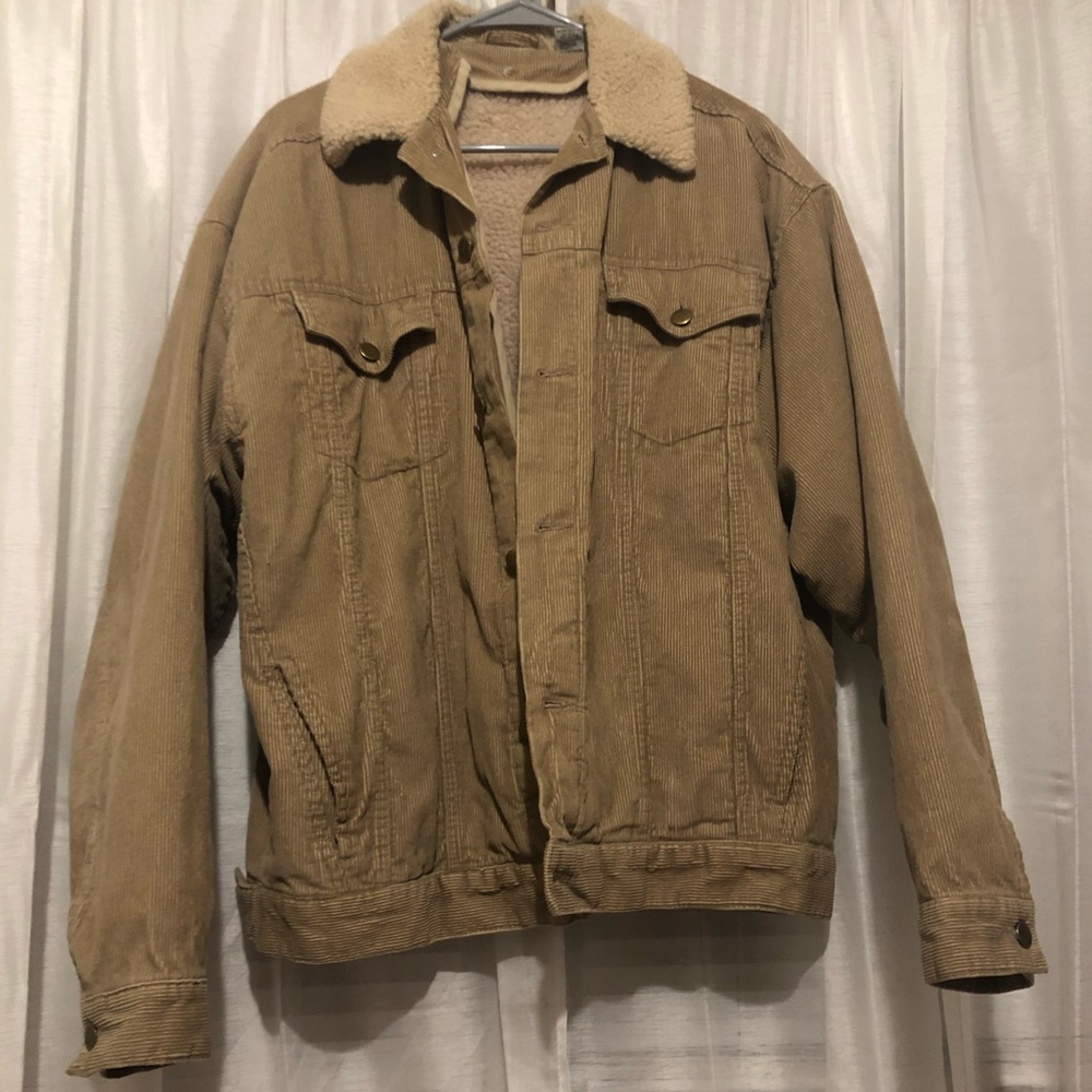 Tan fleece corduroy jacket  (men’s size L)